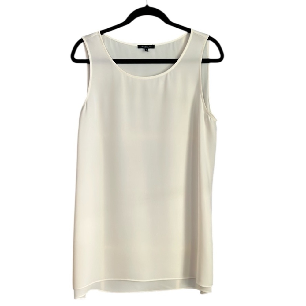 Lafayette 148 New York Silk Sleeveless Long Blouse Size L